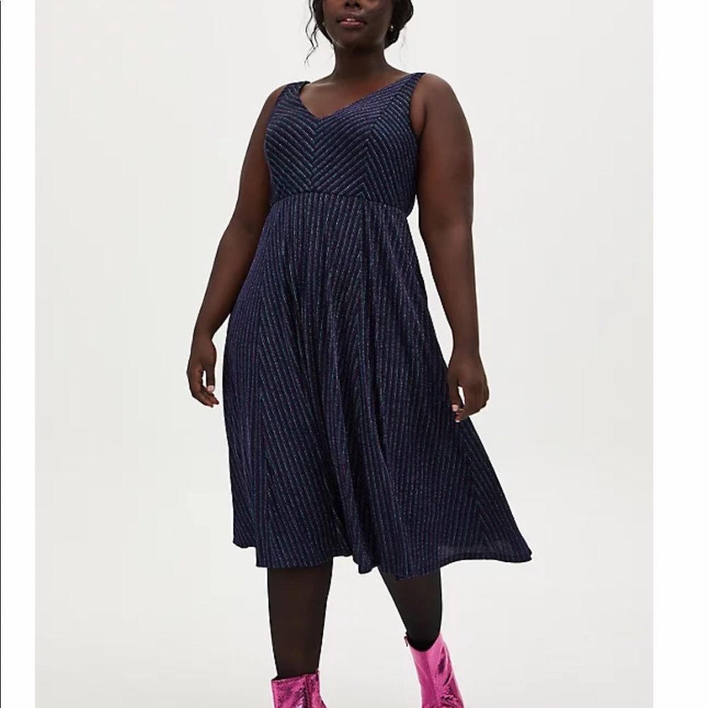 Torrid Multi Stripe Shimmer Dress 1X